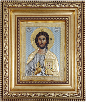 Икона Господа Исуса Христа окована у металу